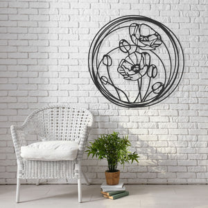 Poppy ring ~ Steel wall art decor