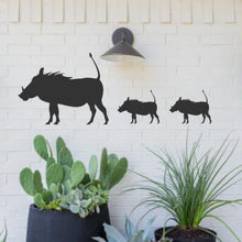 Load image into Gallery viewer, Warthogs family ~ Steel wall art decor
