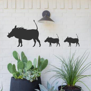 Warthogs family ~ Steel wall art decor